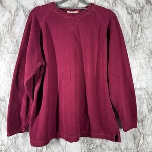 Women's EDDIE BAUER Crew Neck Pull Over Sweater | Maroon | Size Large